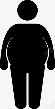 不健康超重男人大肚子胖图标图标