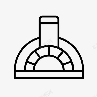 砖铺装披萨烤箱砖烤箱披萨餐厅图标图标