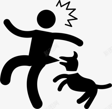 狗攻击动物咬图标图标