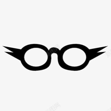 时髦眼镜60年代复古图标图标