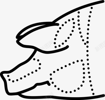猪腿猪头肉块猪图标图标