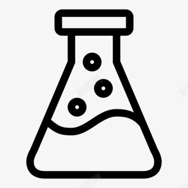 简约教育标志锥形烧瓶化学制品锥形瓶图标图标