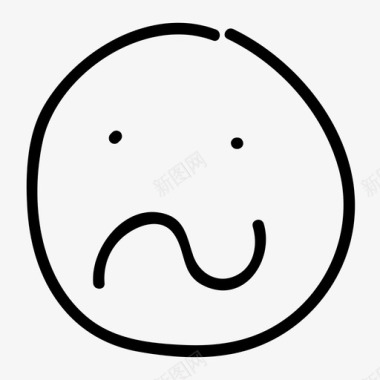 困惑的脸悲伤不高兴图标图标