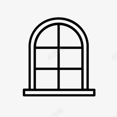 拱形窗真拱窗窗台图标图标