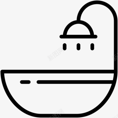 房地产图标矢量图浴缸淋浴淋浴浴缸图标图标