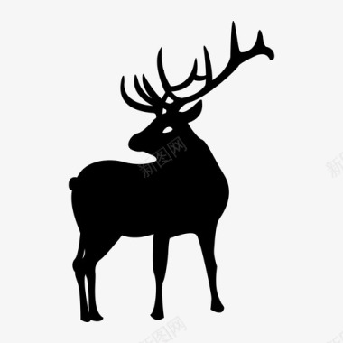 圣诞节麋鹿背景麋鹿动物圣诞节图标图标