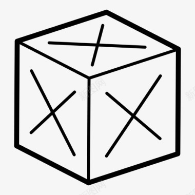 三维盒子立方体三维形状骰子图标图标