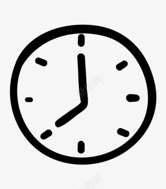 时间流逝手绘时钟现在时间图标图标