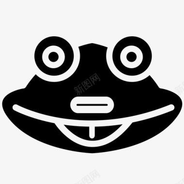 头青蛙脸动物头图标图标