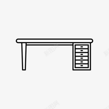 复古办公样机书桌办公室办公桌图标图标