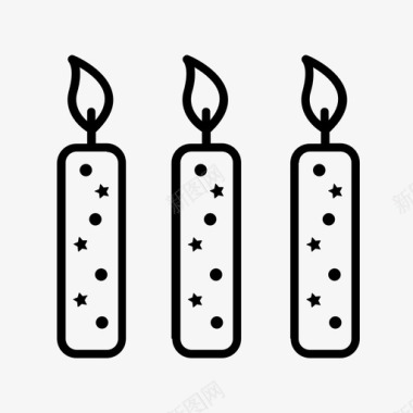 除夕蜡烛生日庆祝图标图标