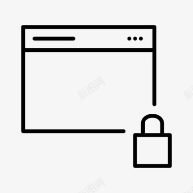 锁定锁定浏览器互联网挂锁图标图标