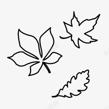 叶子装饰秋天图标图标