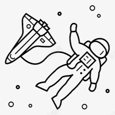 太空行走连接漂浮图标图标