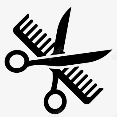 造型梳子剪时尚理发图标图标