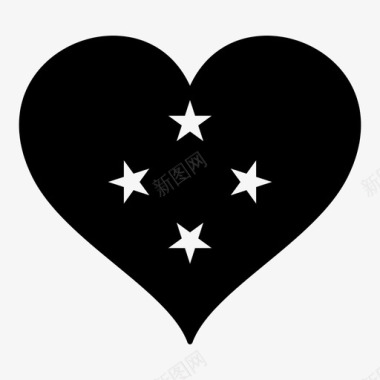 国画梅花密克罗尼西亚旗心图标图标