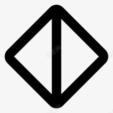 道路菱形垂直分割道路标志图标图标