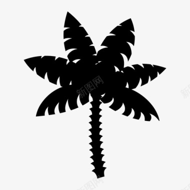 棕榈树乔木凉亭图标图标