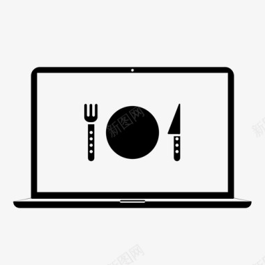 餐厅电脑美食网上订餐图标图标