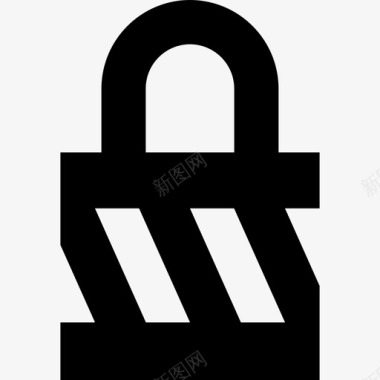 安全条纹挂锁符号钥匙和锁图标图标