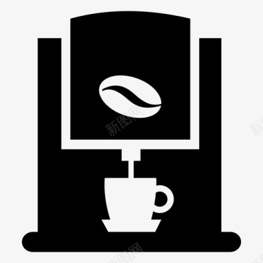 咖啡机意式咖啡新风格食品图标集图标