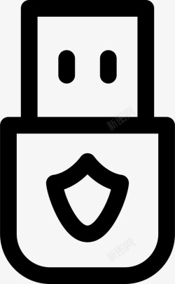 USB棒安全usb驱动器数据安全图标高清图片