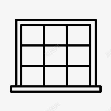 多窗格窗建筑窗住宅窗图标图标