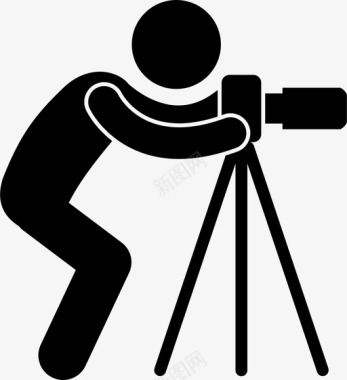 相机标志三脚架摄影师相机摄影师图标图标