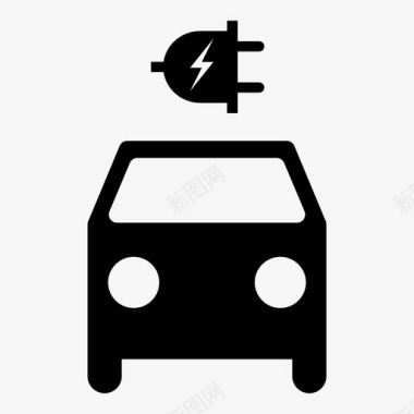绿色汽车电动汽车电力图标图标