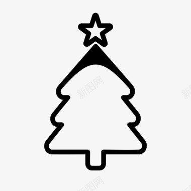 圣诞树礼物星星图标图标