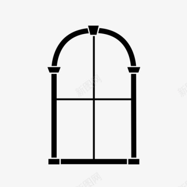 窗户拱门建筑图标图标