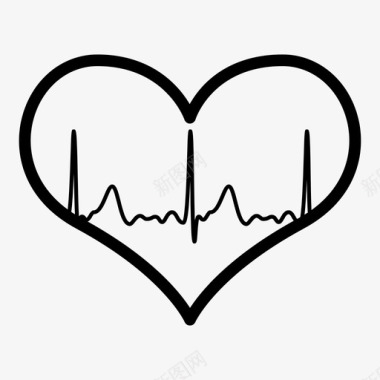 心跳心跳频率心脏信号图标图标