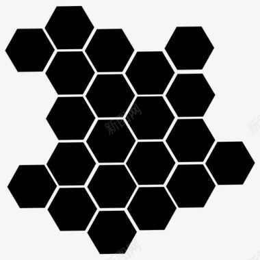 黄色蜜蜂蜂巢蜜蜂六角形图标图标