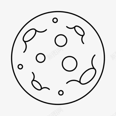 眼睛简笔画月球天文学陨石坑图标图标