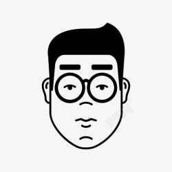 眼镜侧面眼镜表情面部图标高清图片
