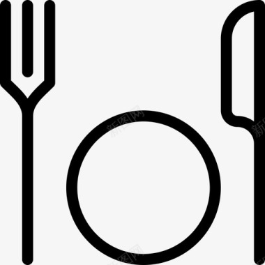 桌子设置餐具叉子图标图标
