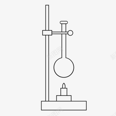 火焰篮球圆底烧瓶火焰实验室图标图标