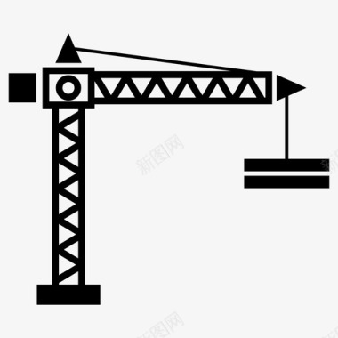 地产建筑设计塔吊建筑重型设备图标图标