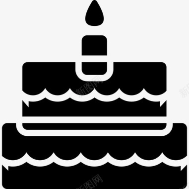 一支蜡烛庆祝蛋糕食物食物和饮料图标图标