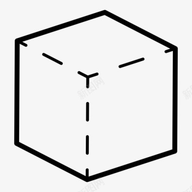 三维盒子立方体三维形状骰子图标图标