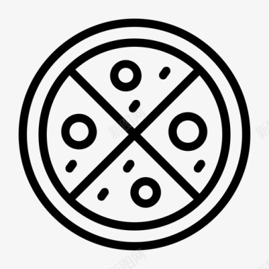 红色图标披萨快餐垃圾食品图标图标