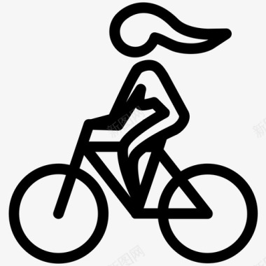 女自行车手自行车女孩图标图标