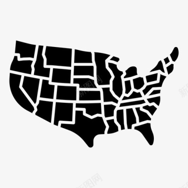 美国地图美国独立日图标图标