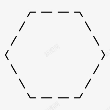 几何六边型虚线六边形虚线图形图标图标
