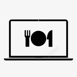 饿了么网上订餐餐厅电脑电脑美食网上订餐图标高清图片