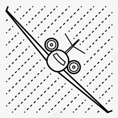 机场安全第一风暴飞行降雨湍流图标图标