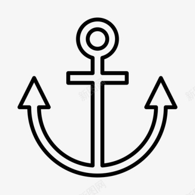 简单锚海上航海图标图标