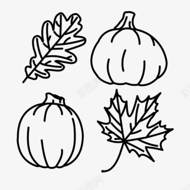 秋天装饰树叶图标图标