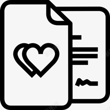 结婚素材结婚证文件红心图标图标