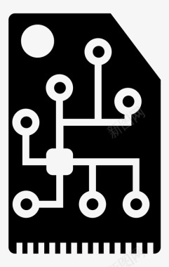 计算机芯片电路板电子图标图标